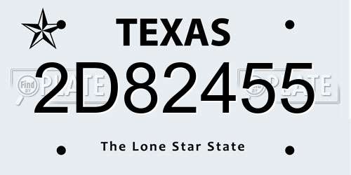 2D82455 Texas License Plate