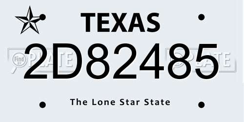 2D82485 Texas License Plate