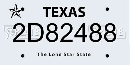 2D82488 Texas License Plate