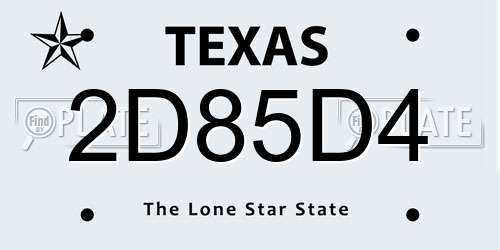 2D85D4 Texas License Plate
