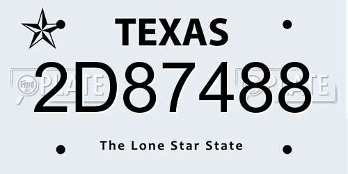 2D87488 Texas License Plate