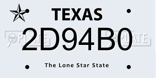 2D94B0 Texas License Plate