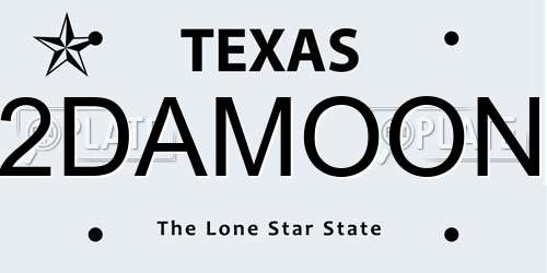 2DAMOON Texas License Plate