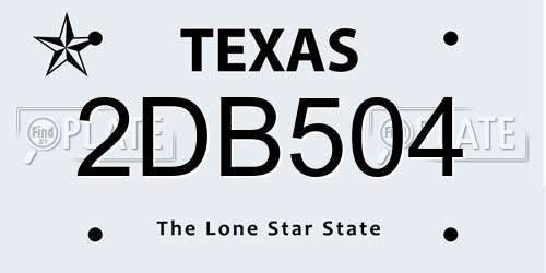 2DB504 Texas License Plate