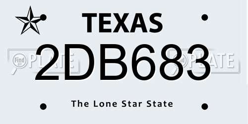2DB683 Texas License Plate