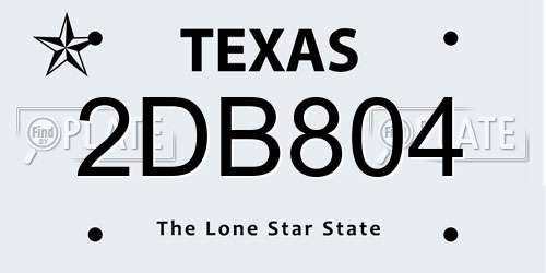 2DB804 Texas License Plate