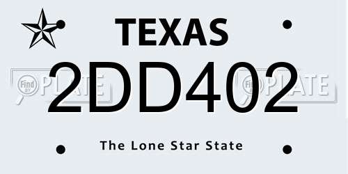 2DD402 Texas License Plate