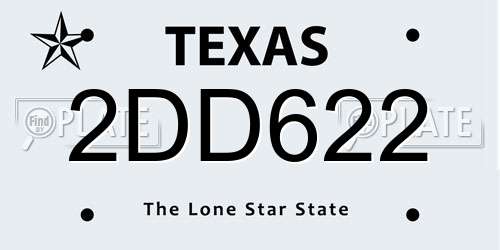 2DD622 Texas License Plate