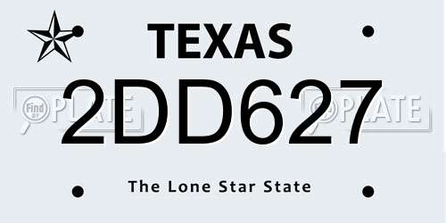 2DD627 Texas License Plate