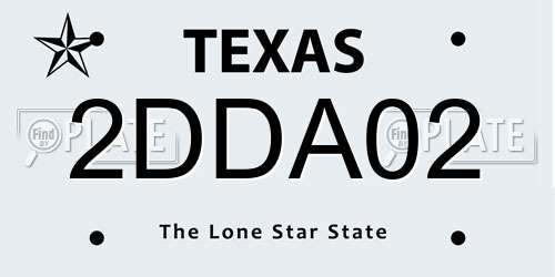 2DDA02 Texas License Plate