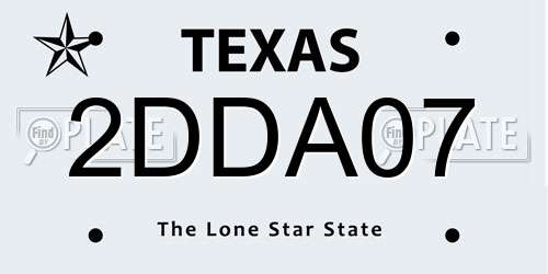 2DDA07 Texas License Plate
