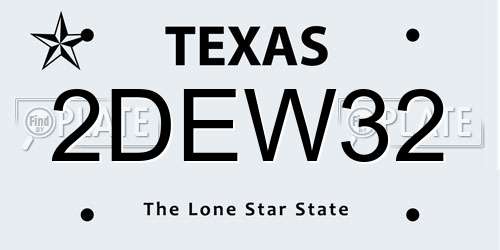 2DEW32 Texas License Plate