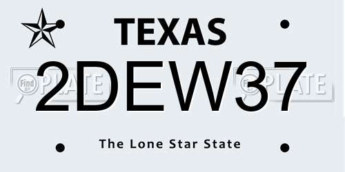 2DEW37 Texas License Plate