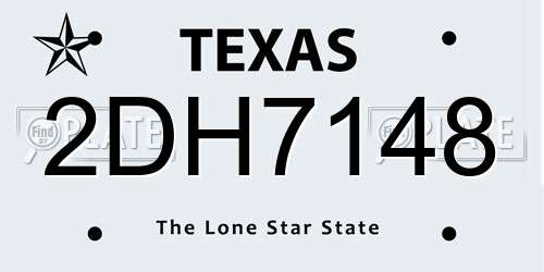 2DH7148 Texas License Plate