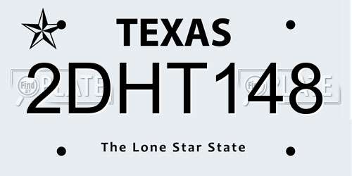 2DHT148 Texas License Plate