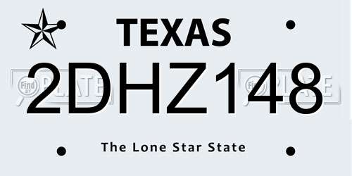 2DHZ148 Texas License Plate