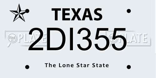 2DI355 Texas License Plate