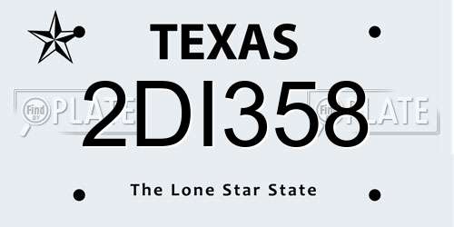 2DI358 Texas License Plate