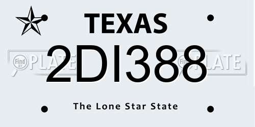2DI388 Texas License Plate