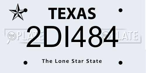 2DI484 Texas License Plate