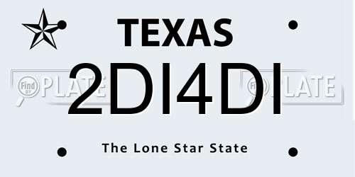 2DI4DI Texas License Plate