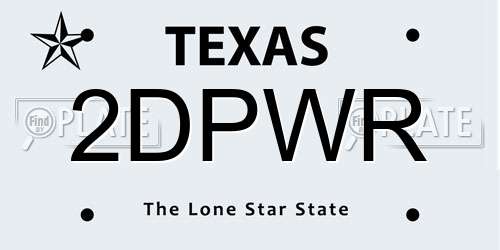 2DPWR Texas License Plate
