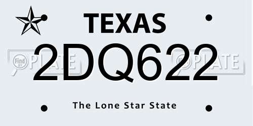 2DQ622 Texas License Plate