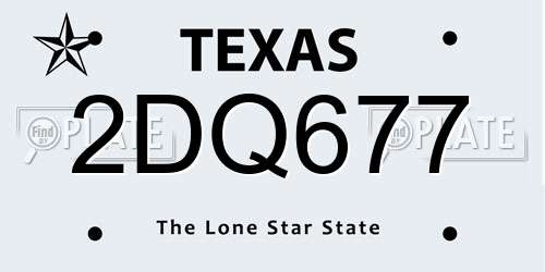 2DQ677 Texas License Plate