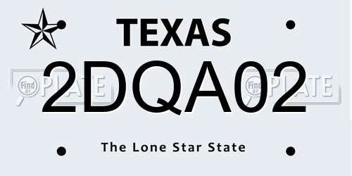 2DQA02 Texas License Plate