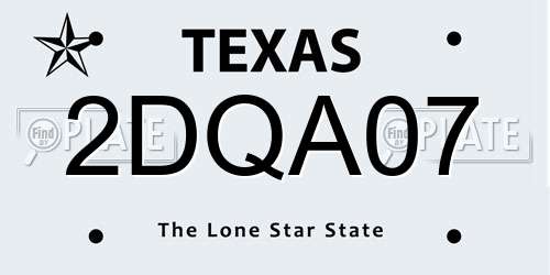 2DQA07 Texas License Plate