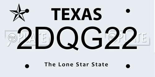 2DQG22 Texas License Plate