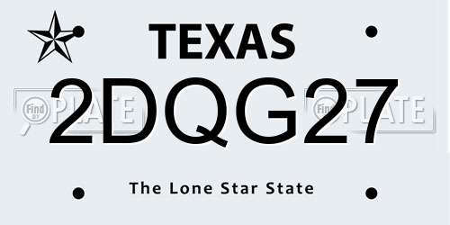 2DQG27 Texas License Plate