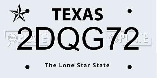 2DQG72 Texas License Plate