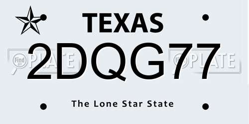 2DQG77 Texas License Plate