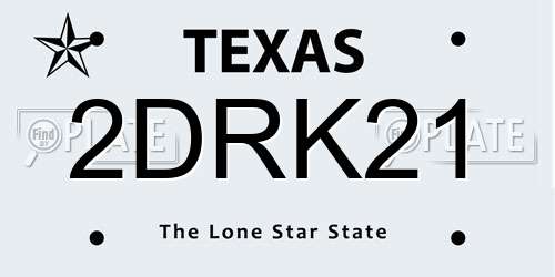 2DRK21 Texas License Plate