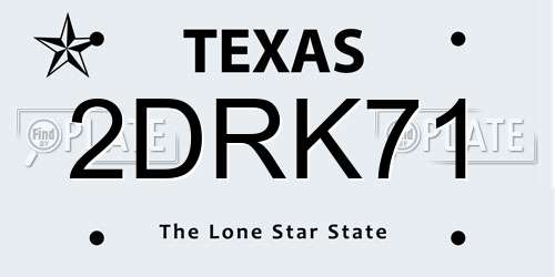2DRK71 Texas License Plate