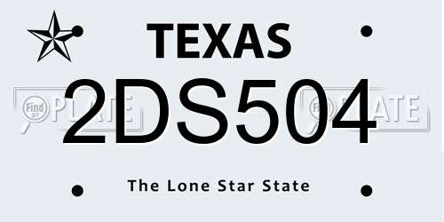 2DS504 Texas License Plate