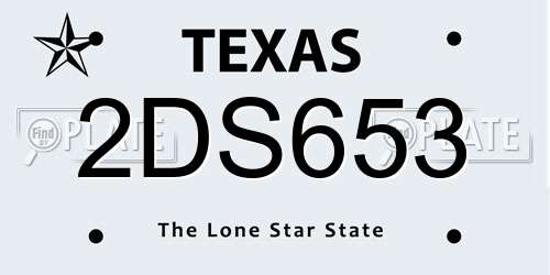 2DS653 Texas License Plate