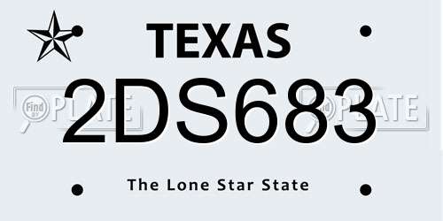 2DS683 Texas License Plate