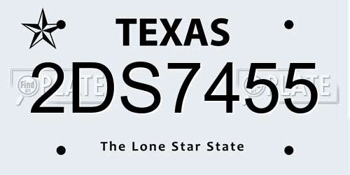 2DS7455 Texas License Plate