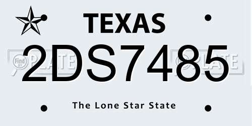2DS7485 Texas License Plate