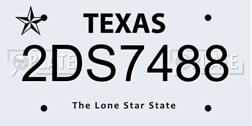 2DS7488 Texas License Plate