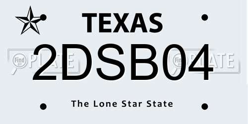 2DSB04 Texas License Plate