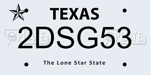2DSG53 Texas License Plate