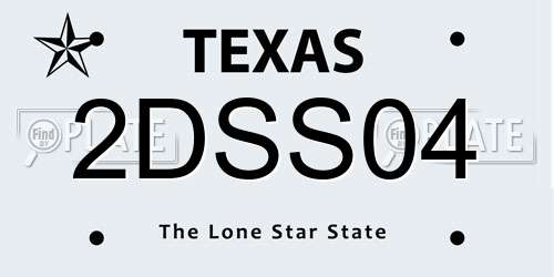 2DSS04 Texas License Plate