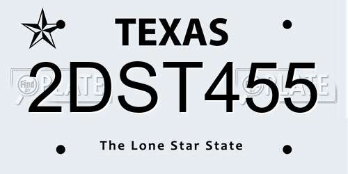 2DST455 Texas License Plate