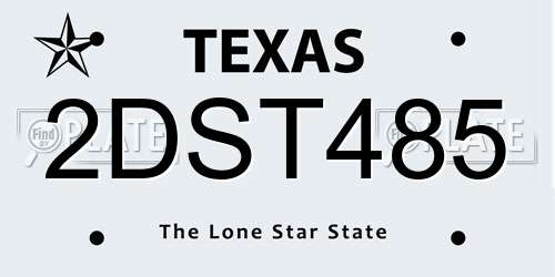 2DST485 Texas License Plate