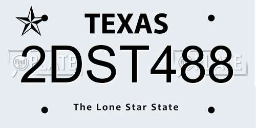 2DST488 Texas License Plate