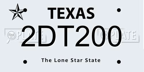 2DT200 Texas License Plate