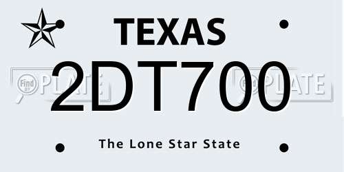 2DT700 Texas License Plate